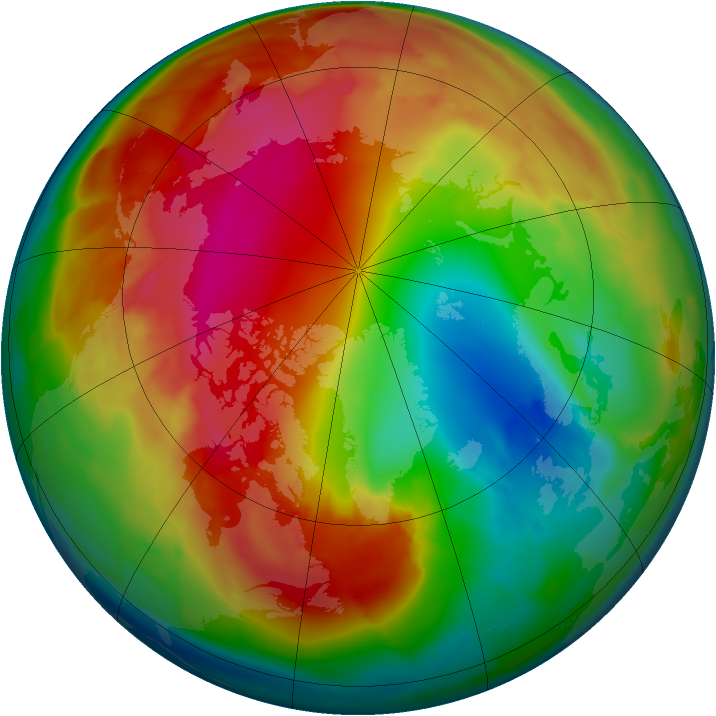 Arctic ozone map for 31 January 2012